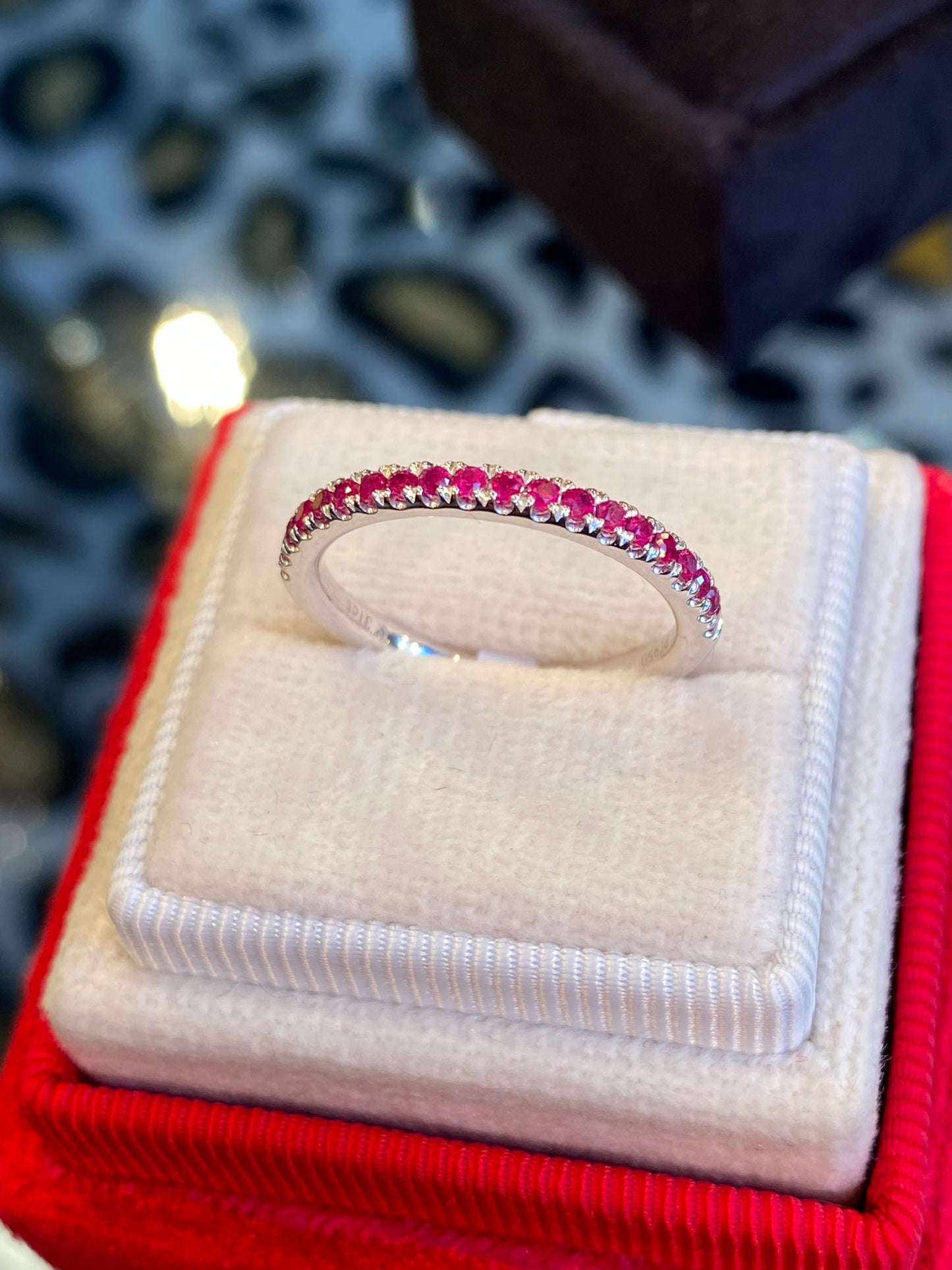 0.27 CTW Ruby Eternity Stacking Ring in Platinum