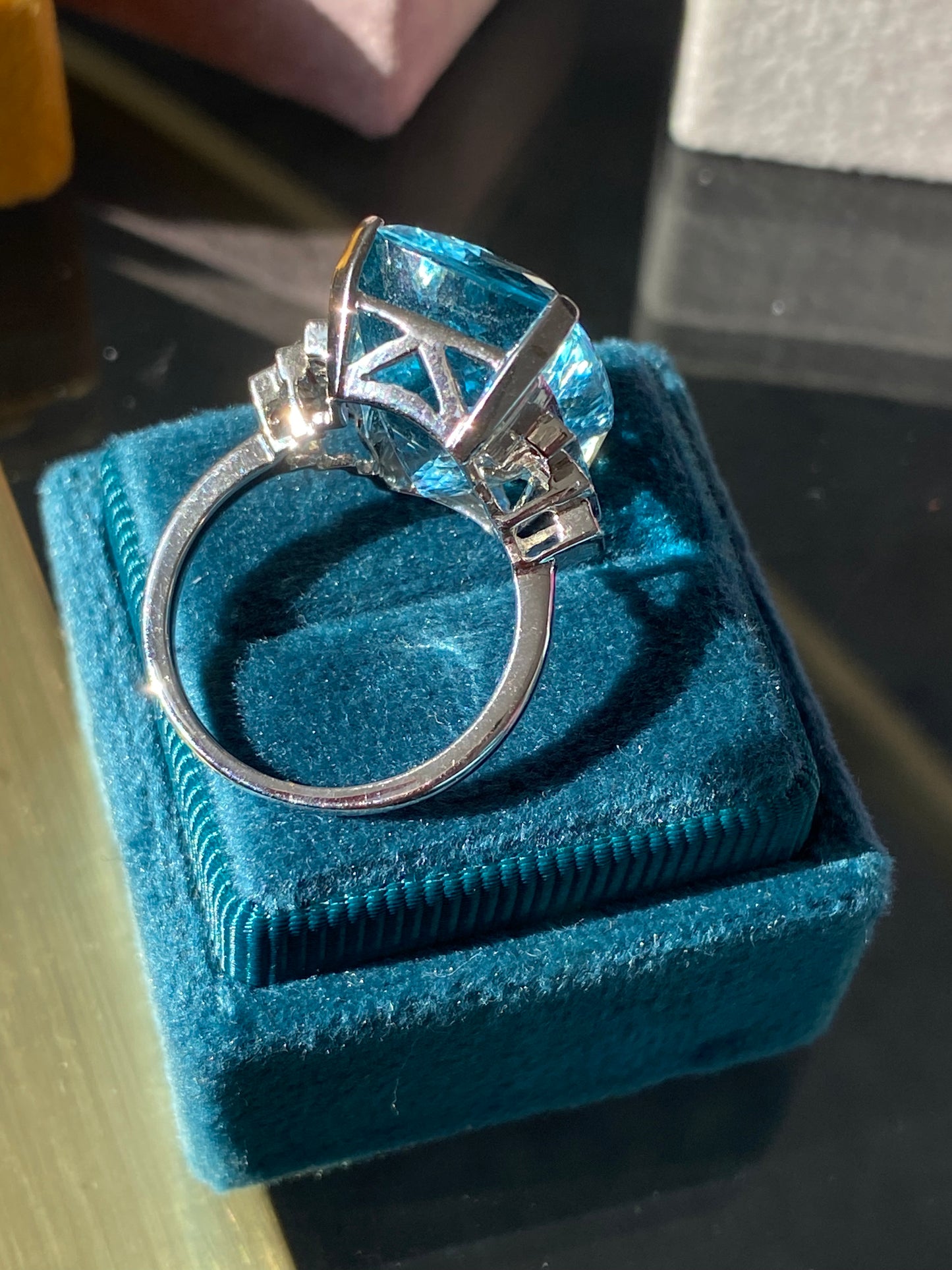 17.75 Carat Aquamarine and Diamond Ring in 18ct White Gold