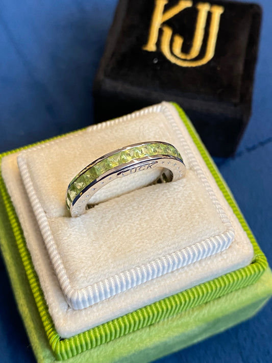 4.00ctw Peridot Channel Set Full Eternity Ring - Luck