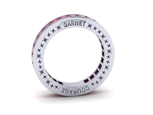 4.00ctw Garnet Channel Set Full Eternity Ring - Courage