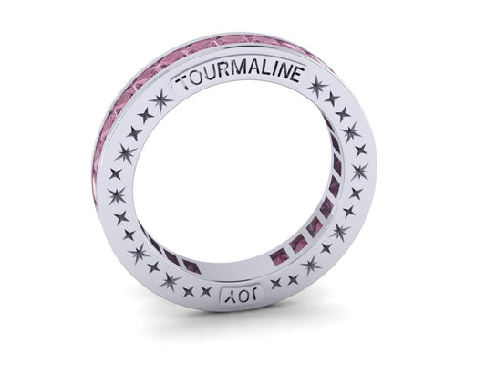 4.00ctw Pink Tourmaline Channel Set Full Eternity Ring - Joy