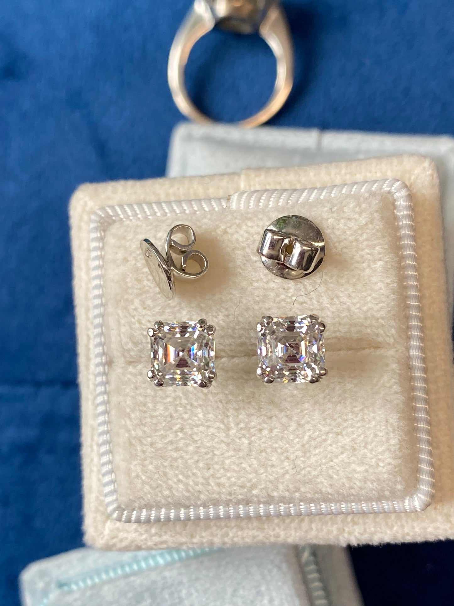 2.25 CTW Asscher Cut Moissanite Stud Earrings