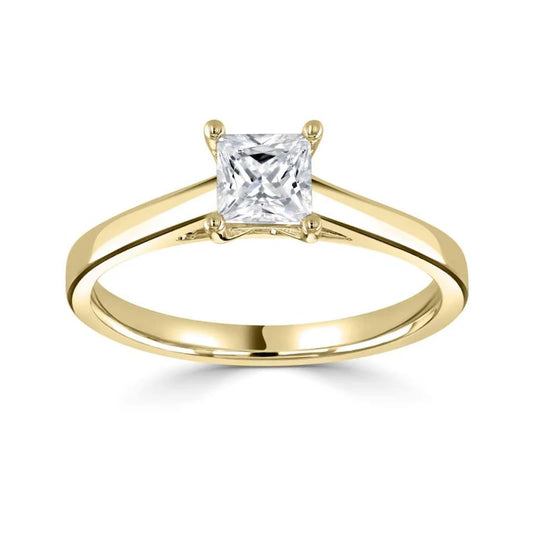 1.00 CT + Princess Cut Lab Grown Diamond Solitaire Engagement Ring, at Least F Colour / VVS Clarity