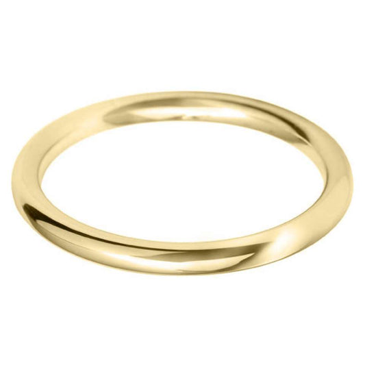 2mm Court Shape Wedding Band in 9ct Gold