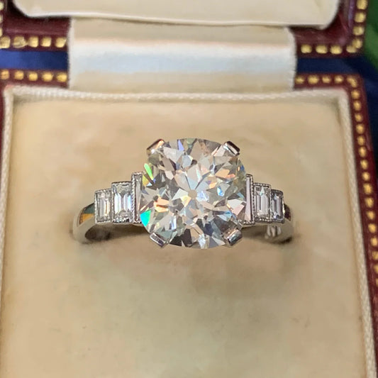 Heritage 3.00CT + Old Mine Cut Lab Grown Diamond Engagement Ring, at Least F Colour / VS Clarity