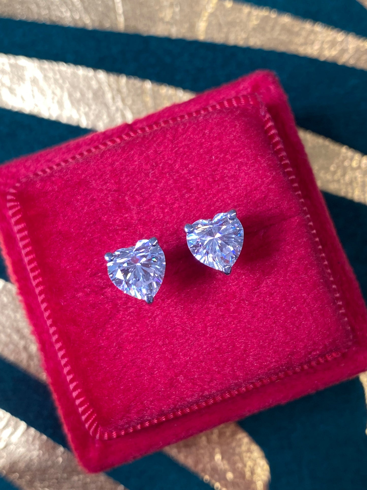 1.50 CTW Heart Cut Moissanite Stud Earrings