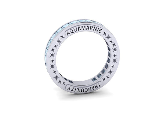 4.00ctw Aquamarine Channel Set Full Eternity Ring - Tranquility