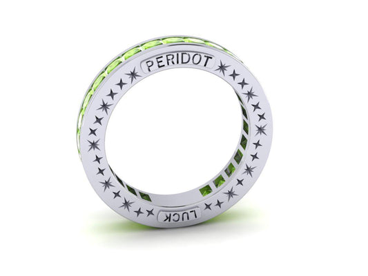 4.00ctw Peridot Channel Set Full Eternity Ring - Luck