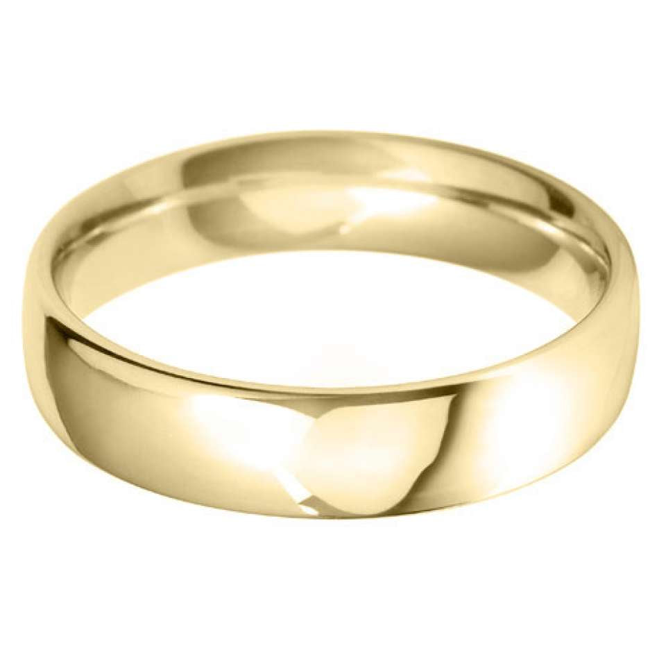 5mm Court Shape Wedding Band in 9ct Gold