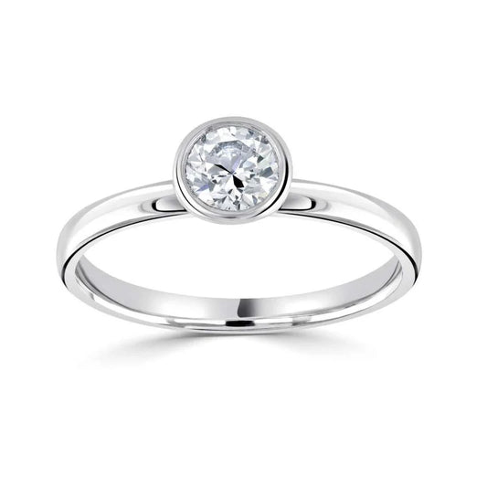 1.00 CT + Round Brilliant Lab Grown Diamond Solitaire Engagement Ring, at Least F Colour / VVS Clarity