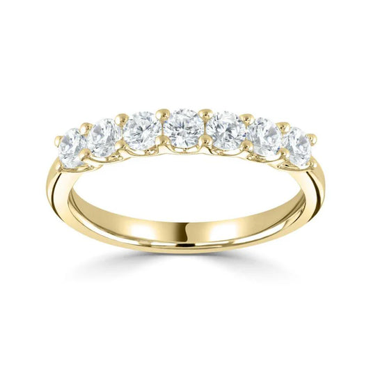 1.05 CT + Round Brilliant Lab Grown Diamond Seven Stone Ring, at Least E Colour / VS Clarity