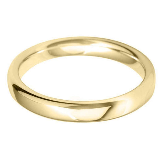 3mm Court Shape Wedding Band in 9ct Gold