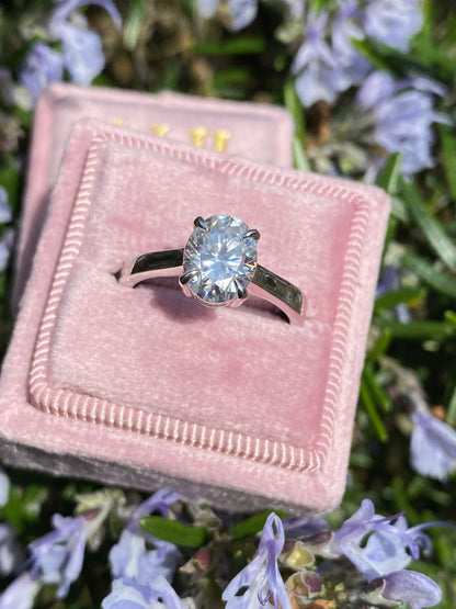 2.06 Carat Oval Cut Moissanite Solitaire Engagement Ring