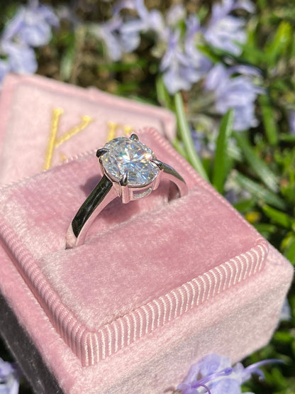 2.06 Carat Oval Cut Moissanite Solitaire Engagement Ring