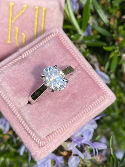 2.06 Carat Oval Cut Moissanite Solitaire Engagement Ring